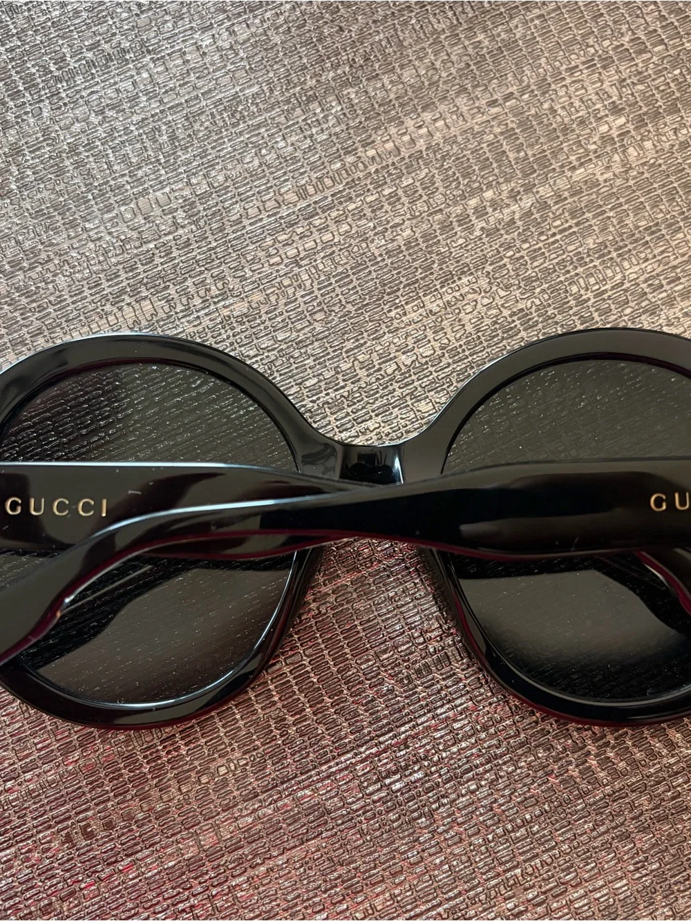 Gucci Oversized Round Black Sunglasses with Dark Lenses